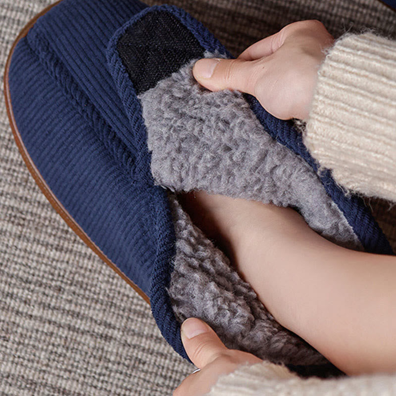 Plusock Plus Size Fleece Lined Velcro Slippers - image 3