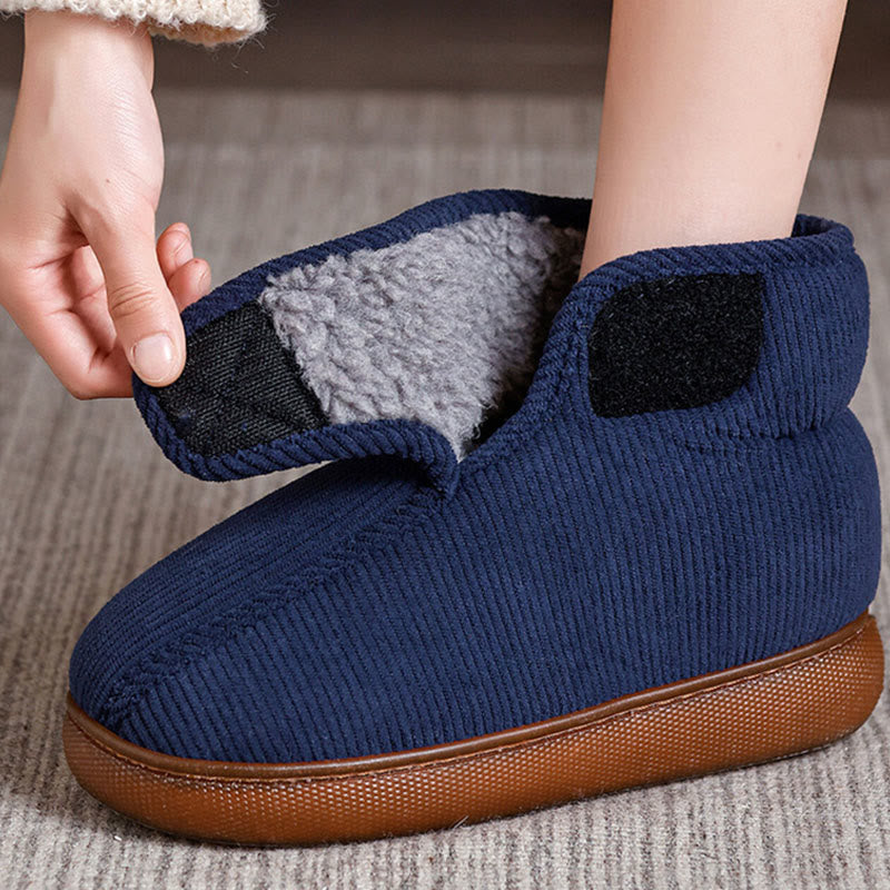 Plusock Plus Size Fleece Lined Velcro Slippers - image 2