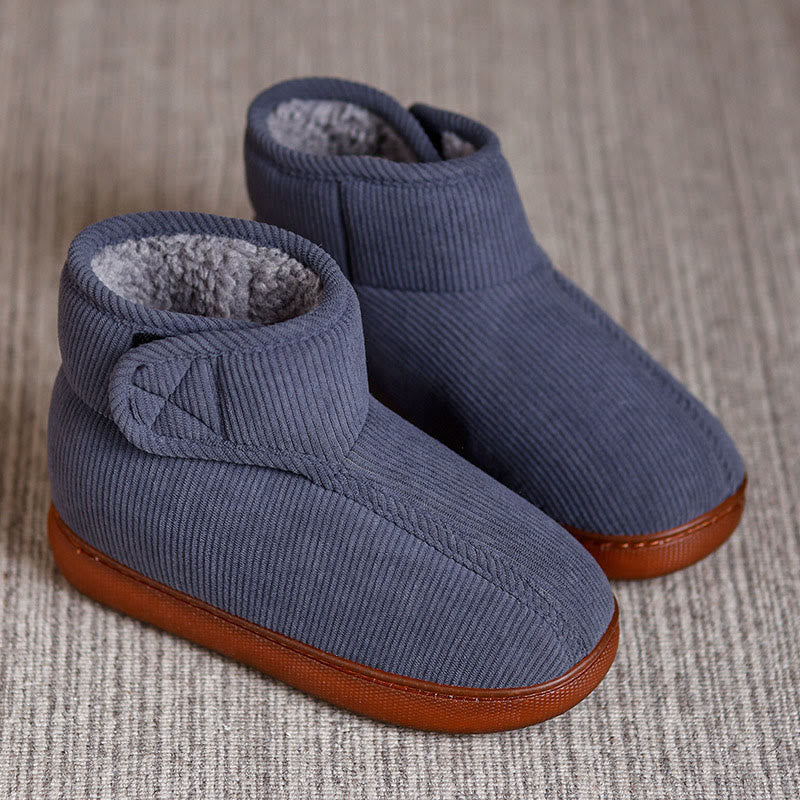 Plusock Plus Size Fleece Lined Velcro Slippers - Grey - EU47-48(US11-12) - image 12