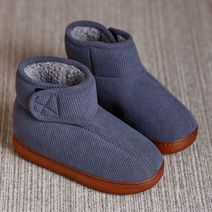 Plusock Plus Size Fleece Lined Velcro Slippers - Grey - EU47-48(US11-12) - image 12