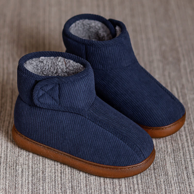 Plusock Plus Size Fleece Lined Velcro Slippers - Navy Blue - EU47-48(US11-12) - image 10