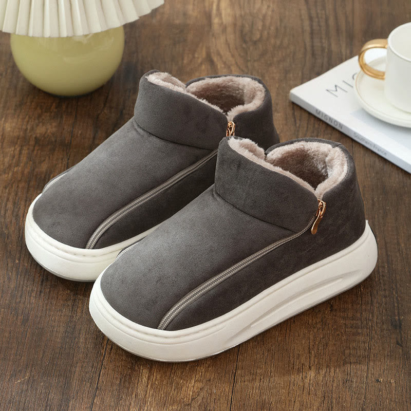 Plusock Plus Size Wide Zippper Slippers - Grey - EU42-43(US7-7.5) - image 10