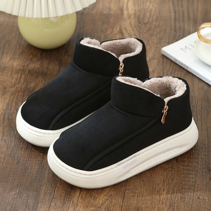 Plusock Plus Size Wide Zippper Slippers - Black - EU42-43(US7-7.5) - image 9