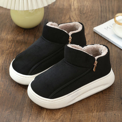 Plusock Plus Size Wide Zippper Slippers - Black - EU42-43(US7-7.5) - image 9