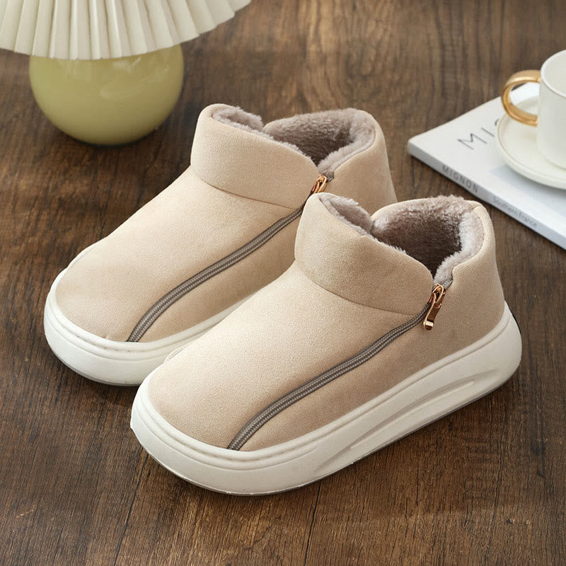 Plusock Plus Size Wide Zippper Slippers - Beige - EU42-43(US7-7.5) - image 11