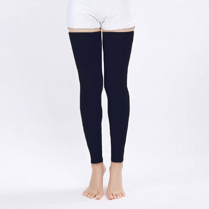 Plusock Plus Size Solid Color Long Thigh Sleeves - Navy Blue - XL - image 8