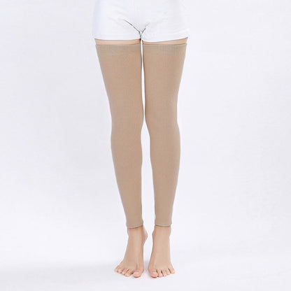 Plusock Plus Size Solid Color Long Thigh Sleeves - Camel - XL - image 5