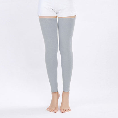 Plusock Plus Size Solid Color Long Thigh Sleeves - Dark Grey - XL - image 7