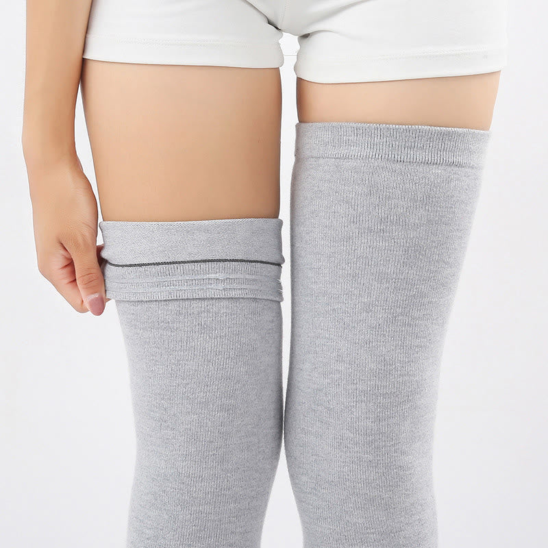 Plusock Plus Size Solid Color Long Thigh Sleeves - image 12