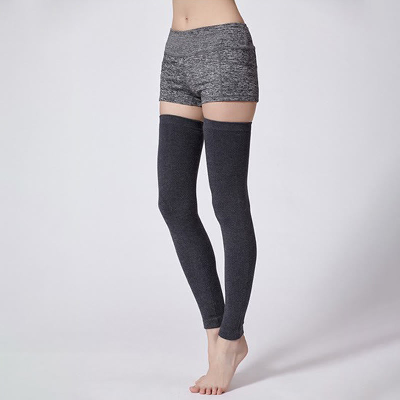 Plusock Solid Color Long Thigh Sleeves - Dark Grey - XL - image 3