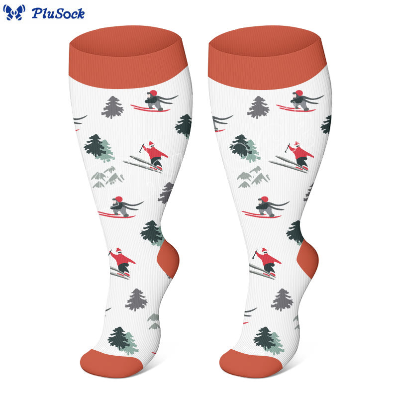 Plusock Plus Size Polar Bear Deer Compression Socks(3 Pairs) - image 3