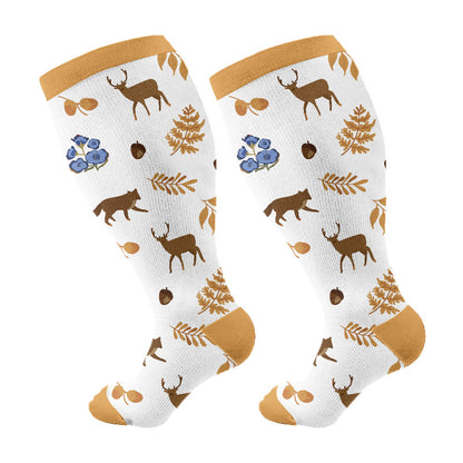 Plusock Plus Size Polar Bear Deer Compression Socks(3 Pairs) - Yellow(1 Pair) - 4XL - image 7