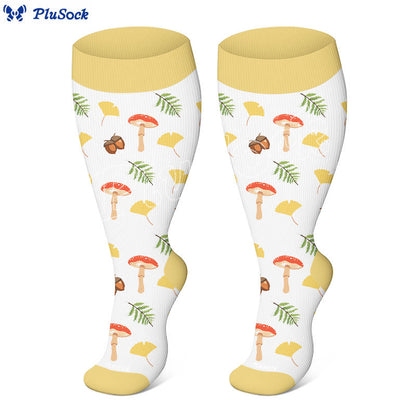 Plusock Plus Size Mushroom Compression Socks(3 Pairs) - image 3