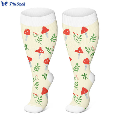 Plusock Plus Size Mushroom Compression Socks(3 Pairs) - image 4