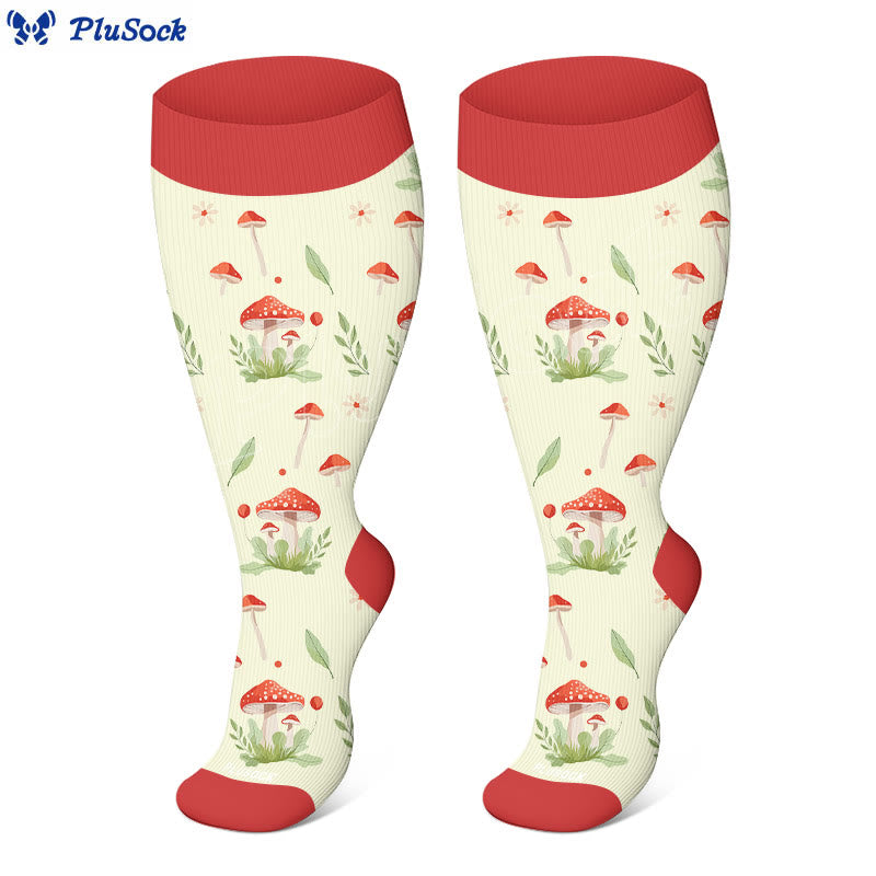 Plusock Plus Size Mushroom Compression Socks(3 Pairs) - image 2
