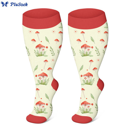 Plusock Plus Size Mushroom Compression Socks(3 Pairs) - image 2