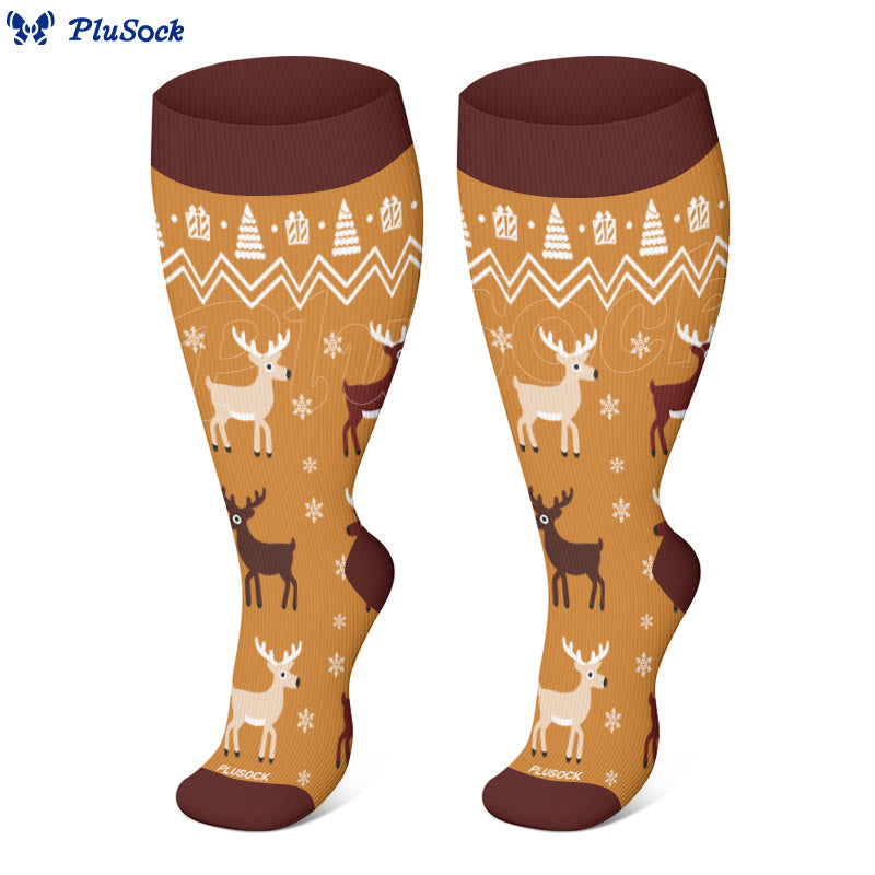 Plusock Plus Size Winter Penguin Polar Bear Compression Socks(3 Pairs) - image 4