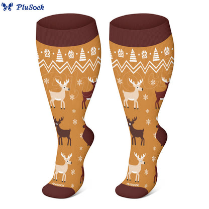 Plusock Plus Size Winter Penguin Polar Bear Compression Socks(3 Pairs) - image 4