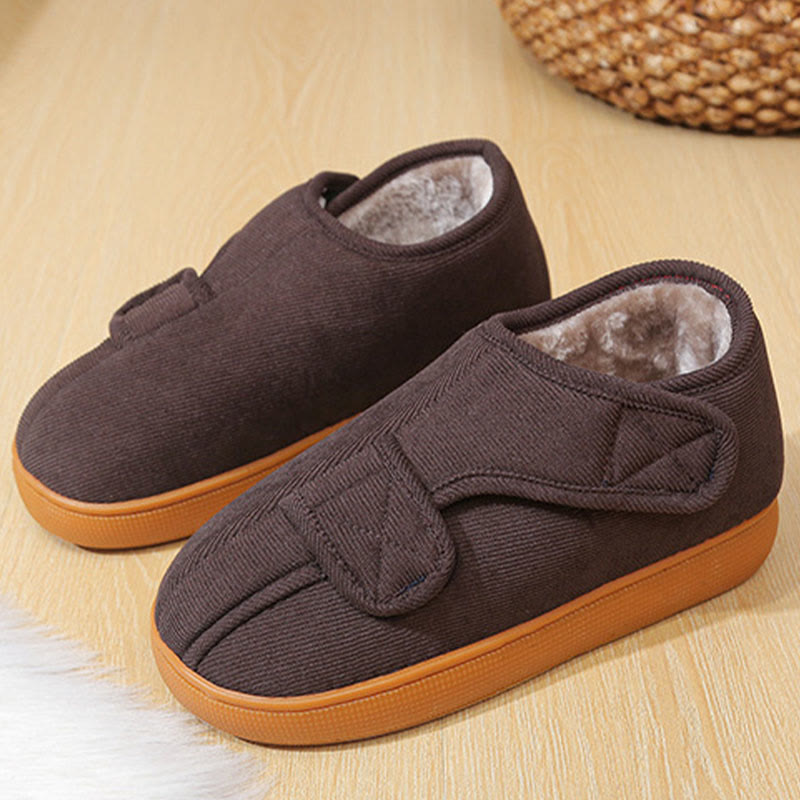 Plusock Plus Size Velcro Loose Slippers - Coffee - EU47-48(US12-12.5) - image 6