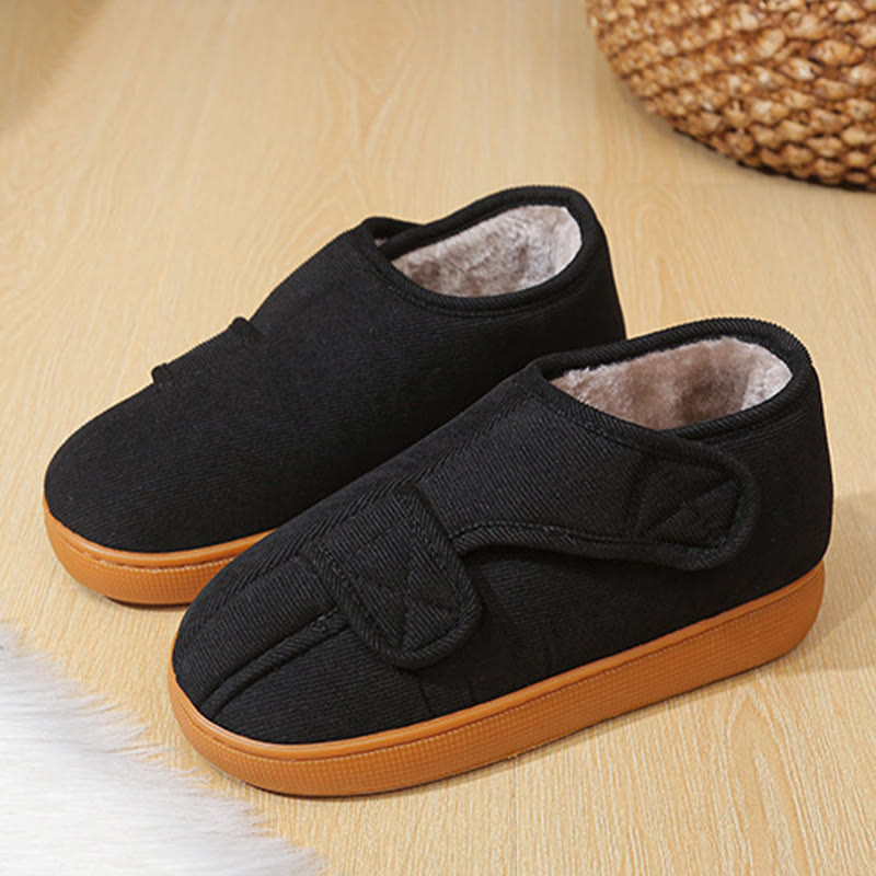 Plusock Plus Size Velcro Loose Slippers - Black - EU47-48(US12-12.5) - image 10