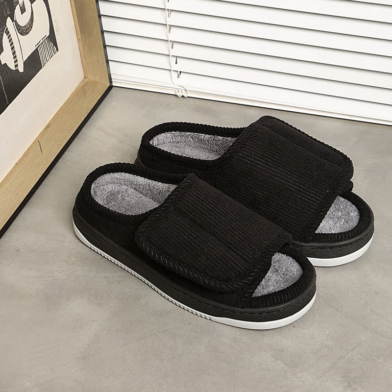 Plusock Plus Size Durable Sole Slippers - Black - EU48-49(US12.5-13) - image 14