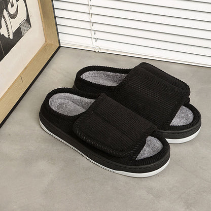 Plusock Plus Size Durable Sole Slippers - Black - EU48-49(US12.5-13) - image 14
