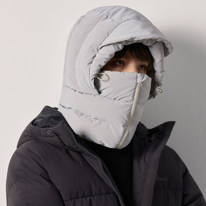 Plusock Winter Fleece Lined Hooded Scarf - Light Gray - One Size - image 1