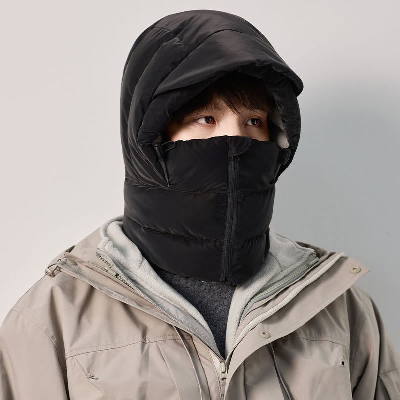 Plusock Winter Fleece Lined Hooded Scarf - Black - One Size - image 3