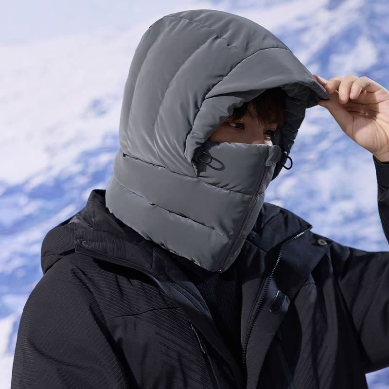 Plusock Winter Fleece Lined Hooded Scarf - Dark Grey - One Size - image 6