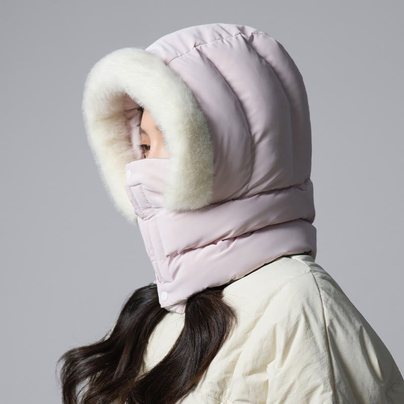 Plusock Solid Color Hooded Scarf - Pink - One Size - image 2