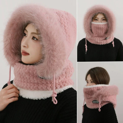 Plusock Full Coverage Winter Protection Hooded Scarf - Pink - One Size - image 2