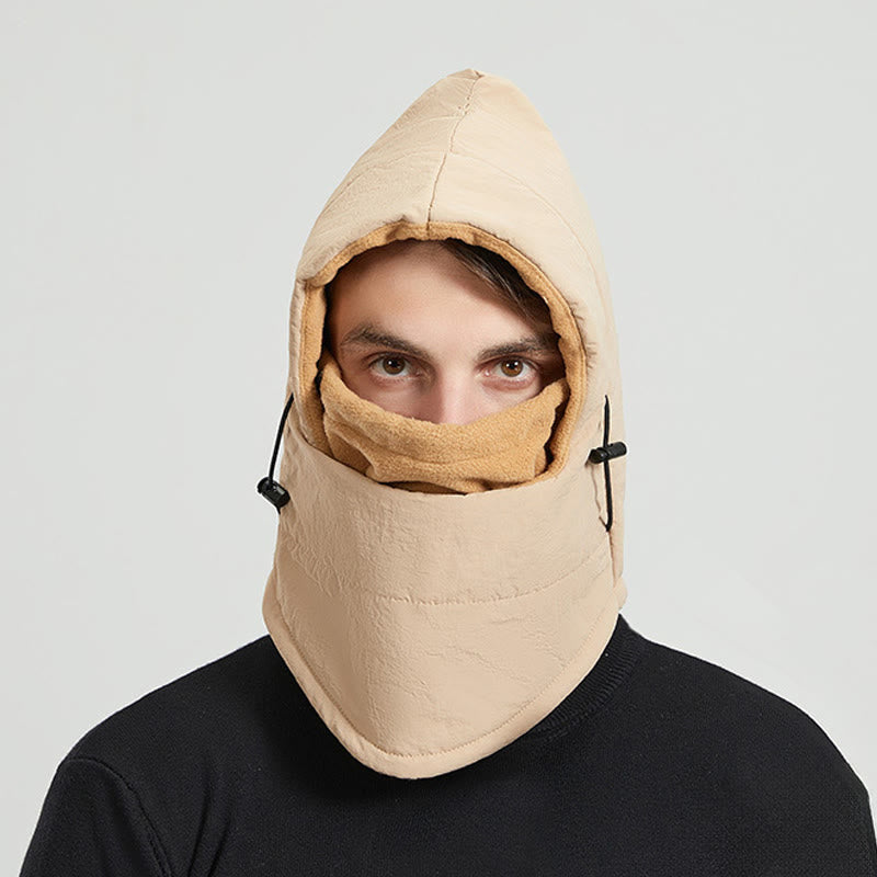 Plusock Windproof Outdoor Riding Hooded Scarf - Khaki - One Size - image 0