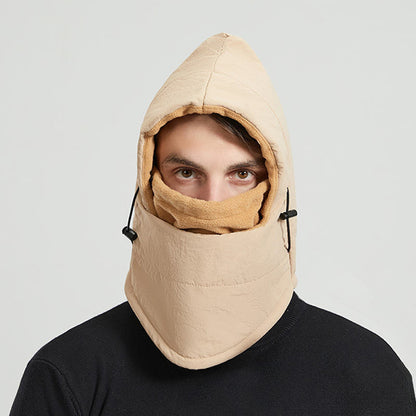 Plusock Windproof Outdoor Riding Hooded Scarf - Khaki - One Size - image 0