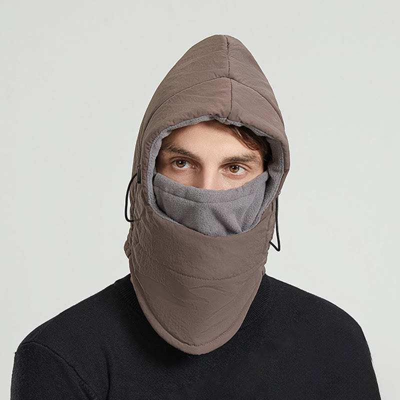 Plusock Windproof Outdoor Riding Hooded Scarf - Coffee - One Size - image 1