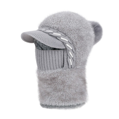 Plusock Warm Fleece Trapper Cap Hooded Scarf - Grey - One Size - image 16