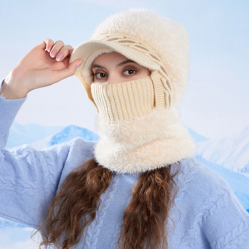 Plusock Warm Fleece Trapper Cap Hooded Scarf - image 5