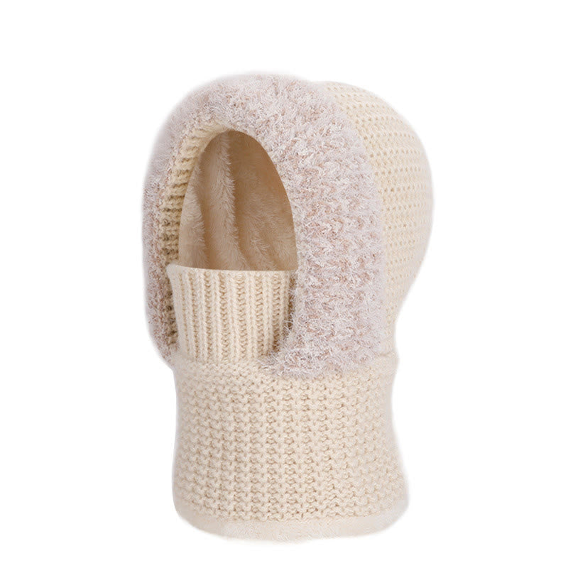 Plusock Stand Up Face Cover Hooded Scarf - Beige - One Size - image 12