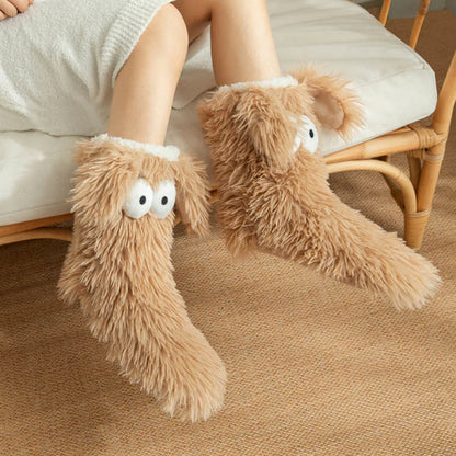 Plusock Plus Size Fluffy Monster Indoor Slipper Socks - image 3