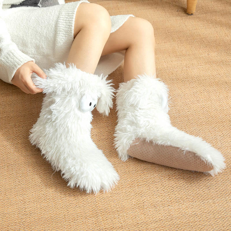 Plusock Plus Size Fluffy Monster Indoor Slipper Socks - image 11