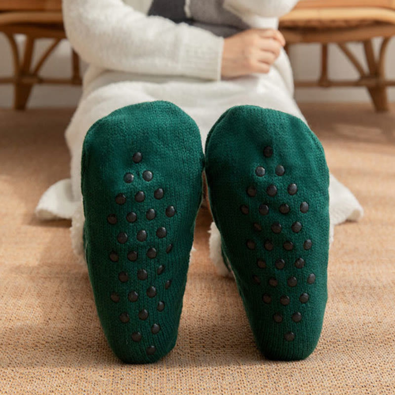 Plusock Plus Size Christmas Reindeer Santa Claus Slipper Socks - image 8