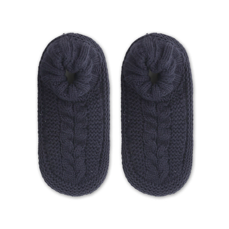 Plusock Plus Size Thickened Cozy Home Slipper Socks - Navy Blue - EU36-41(US3-7.5) - image 4
