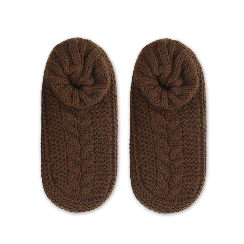 Plusock Plus Size Thickened Cozy Home Slipper Socks - Coffee - EU36-41(US3-7.5) - image 6