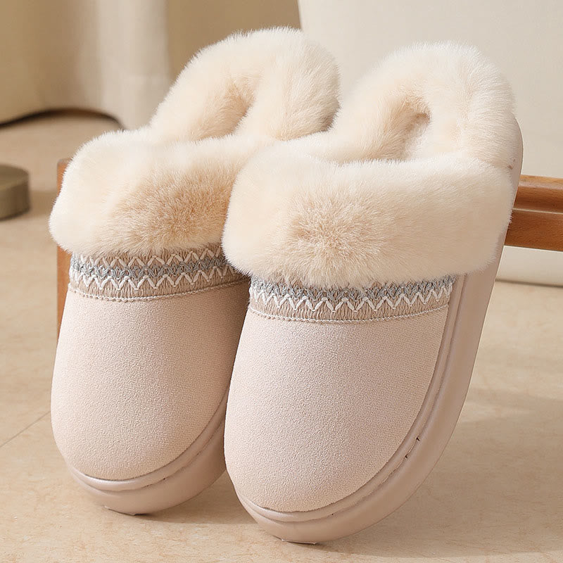 Plusock Plus Size Lace Ethnic Style Slippers - Beige - EU44-45(US9-10) - image 13