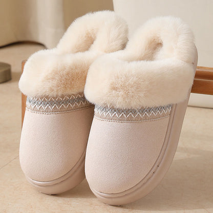 Plusock Plus Size Lace Ethnic Style Slippers - Beige - EU44-45(US9-10) - image 13