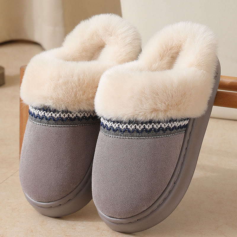 Plusock Plus Size Lace Ethnic Style Slippers - Grey - EU44-45(US9-10) - image 12