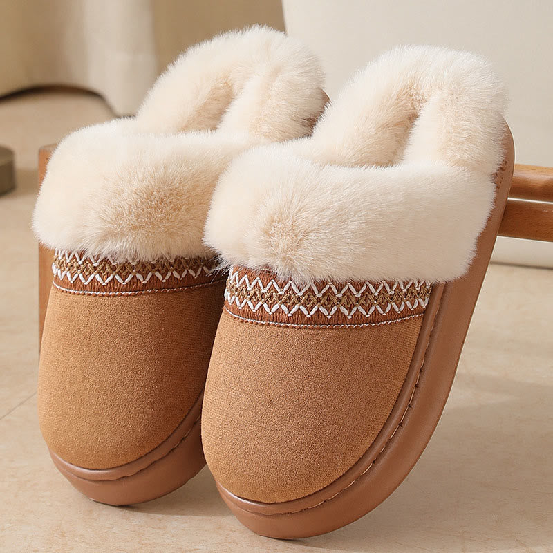 Plusock Plus Size Lace Ethnic Style Slippers - Brown - EU44-45(US9-10) - image 11