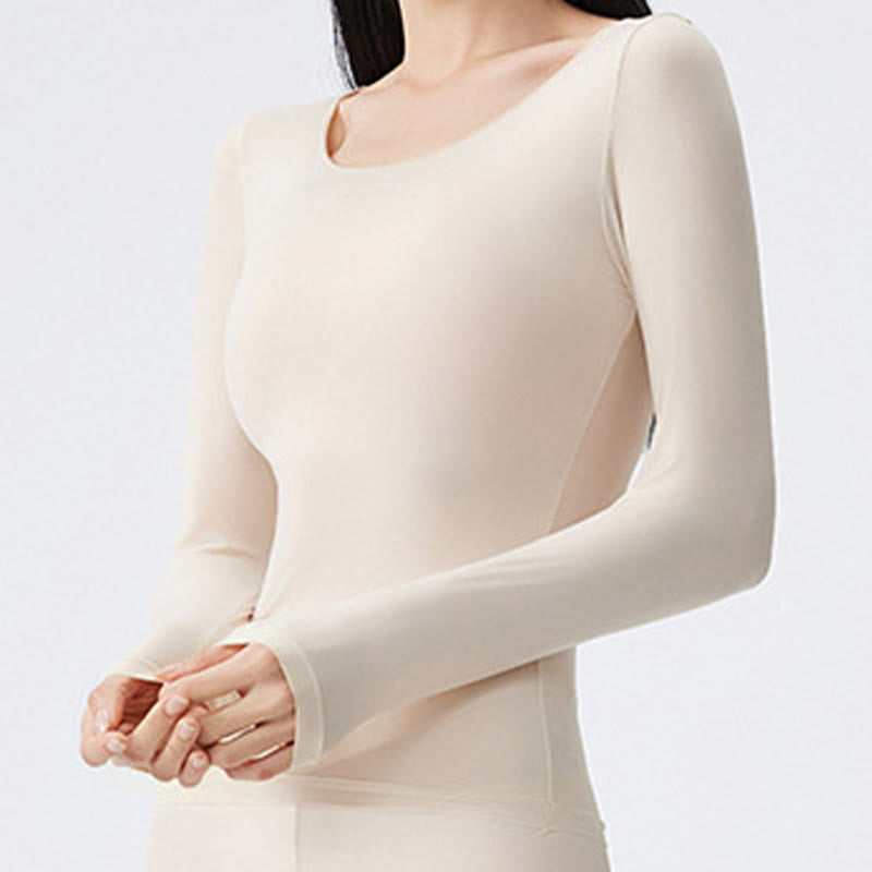 Plusock High Stretch Base Layer Top - Beige - XL - image 11