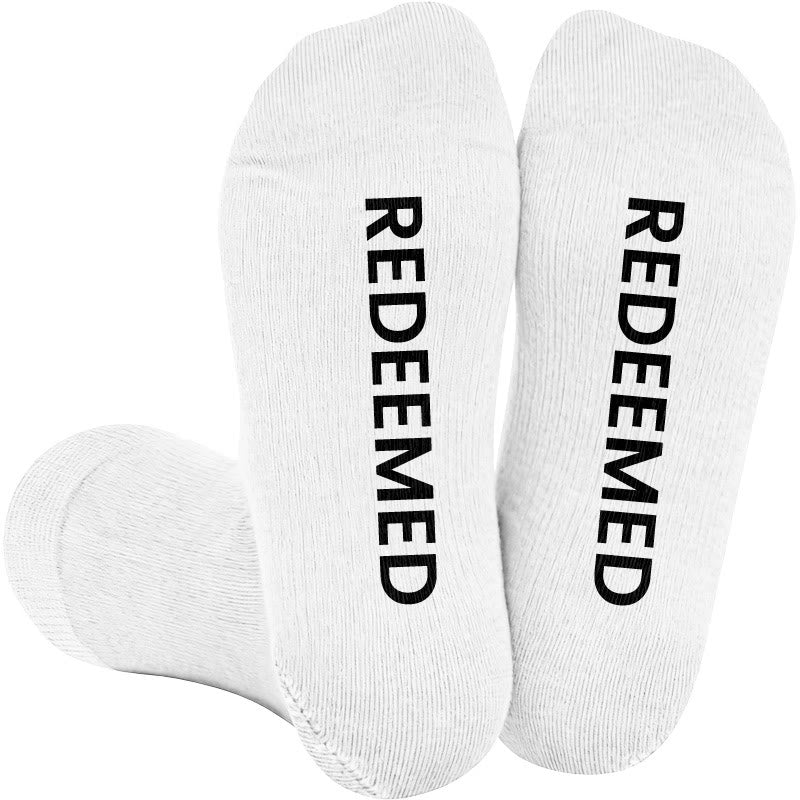 Plusock Plus Size Forgiven Blessed Redeemed Compression Socks(3 Pairs) - White(1 Pair) - 4XL - image 2