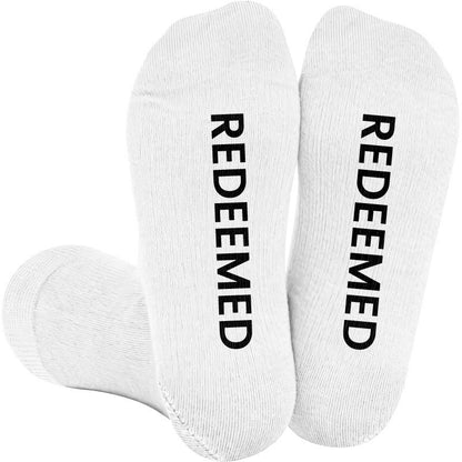 Plusock Plus Size Forgiven Blessed Redeemed Compression Socks(3 Pairs) - White(1 Pair) - 4XL - image 2