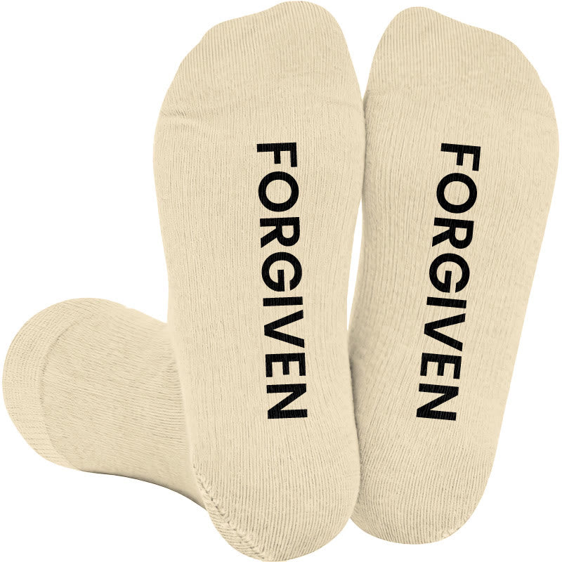 Plusock Plus Size Forgiven Blessed Redeemed Compression Socks(3 Pairs) - Nude(1 Pair) - 4XL - image 1